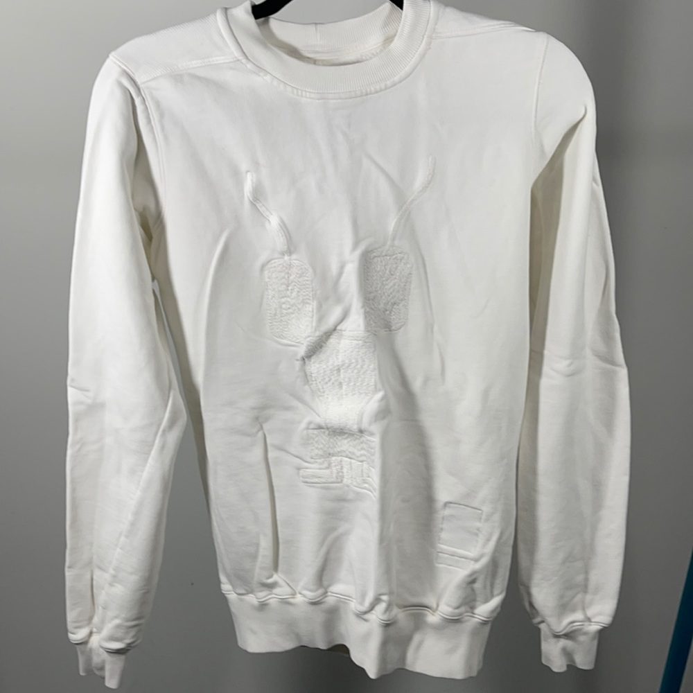 White Rick Owens Logo Crewneck Sweatshirt